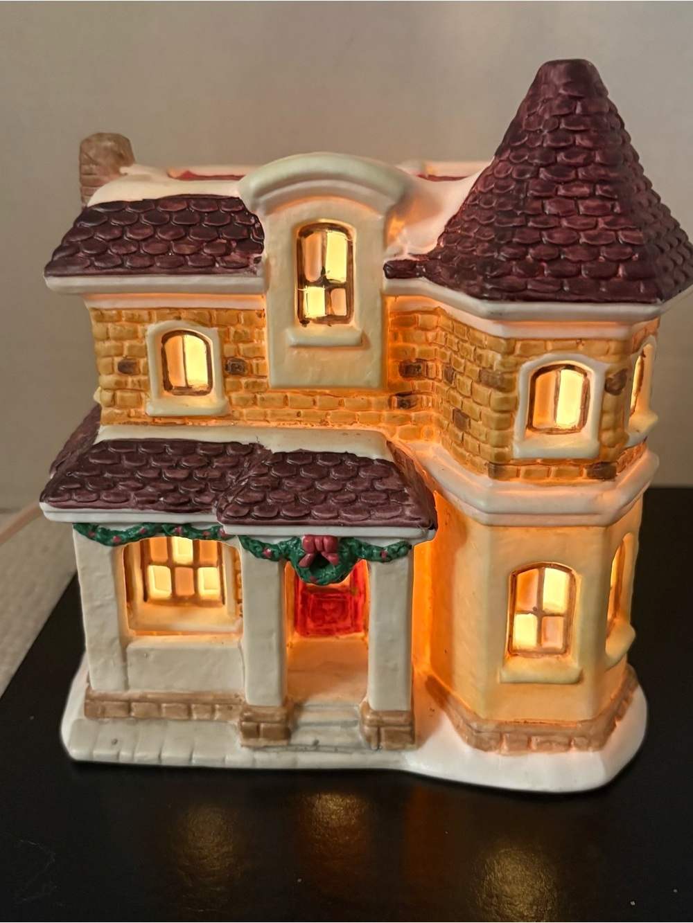 Vintage Lighted Ceramic Holiday Décor - The Old Granville House of Bedford Falls